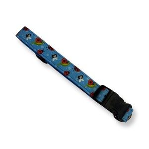 Blue Ladybug Adjustable Large Dog Collar